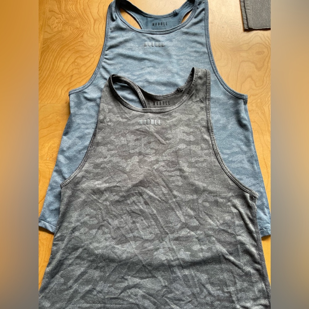 NOBULL Blue and Gray Tank Tops